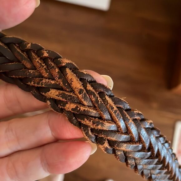 Vintage brown woven leather belt made in Argentina - Picture 7 of 7